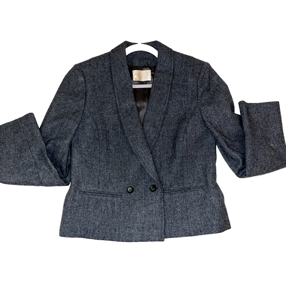Pendleton Jacket Pure Virgin Wool Gray Double Bre… - image 1